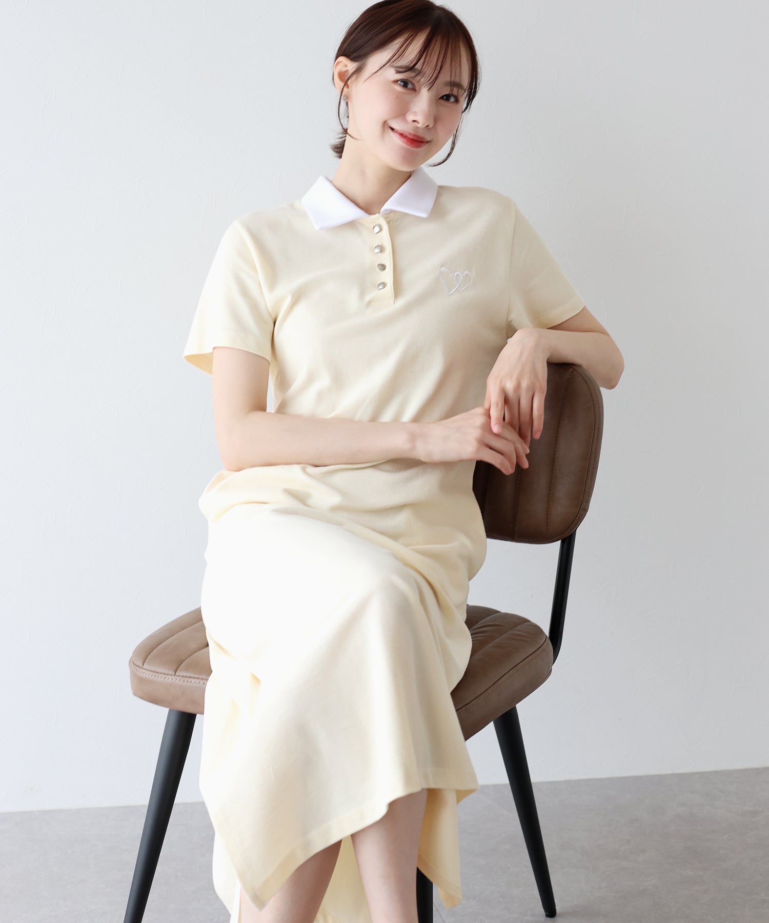 ブルーイースト BLUEEAST ハート刺繍ポロワンピース
