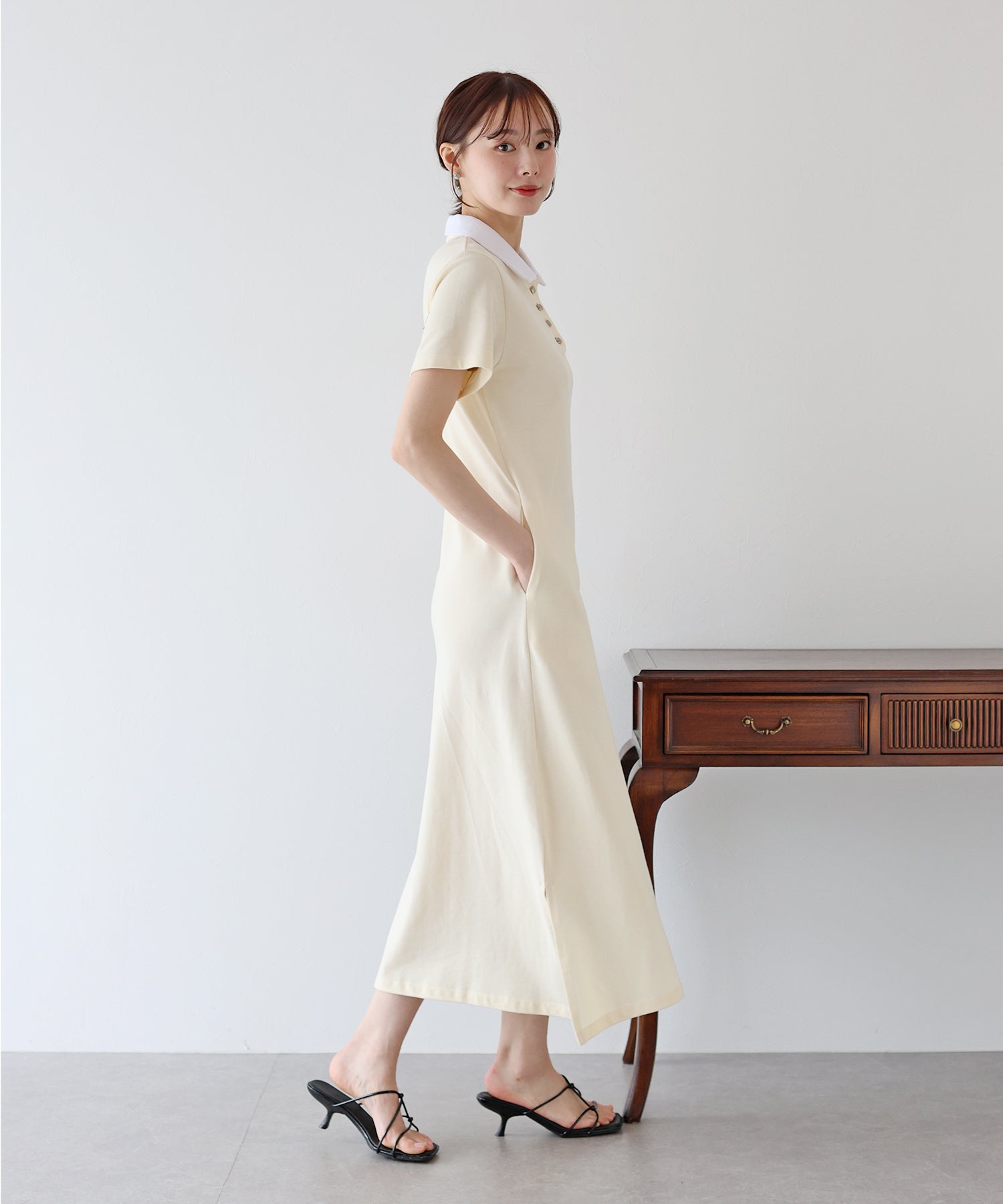 ブルーイースト BLUEEAST ハート刺繍ポロワンピース （ネイビー） ネイビー