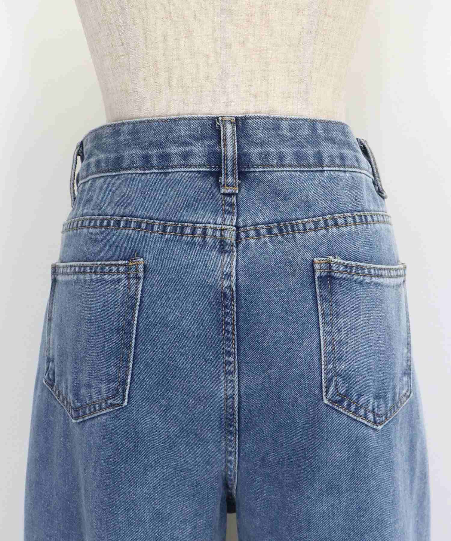 ブルーイースト BLUEEAST ハートダメージデニムパンツ （ブルー） ブルー