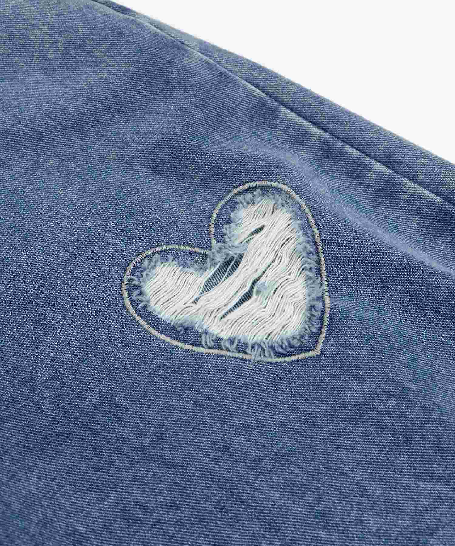 ブルーイースト BLUEEAST ハートダメージデニムパンツ （ブルー） ブルー