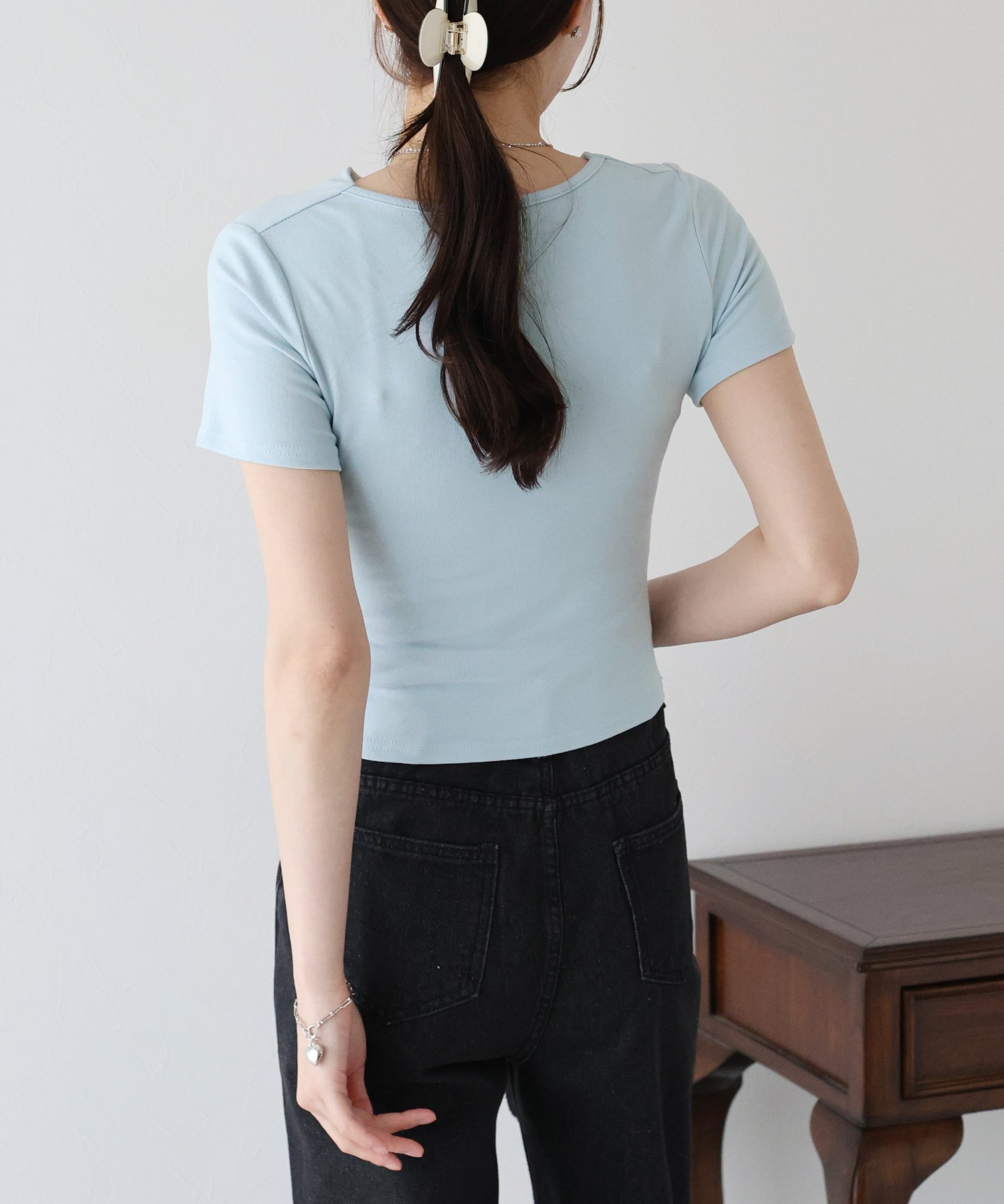 ブルーイースト BLUEEAST 半袖アシメドレープTシャツ （ブルー） ブルー