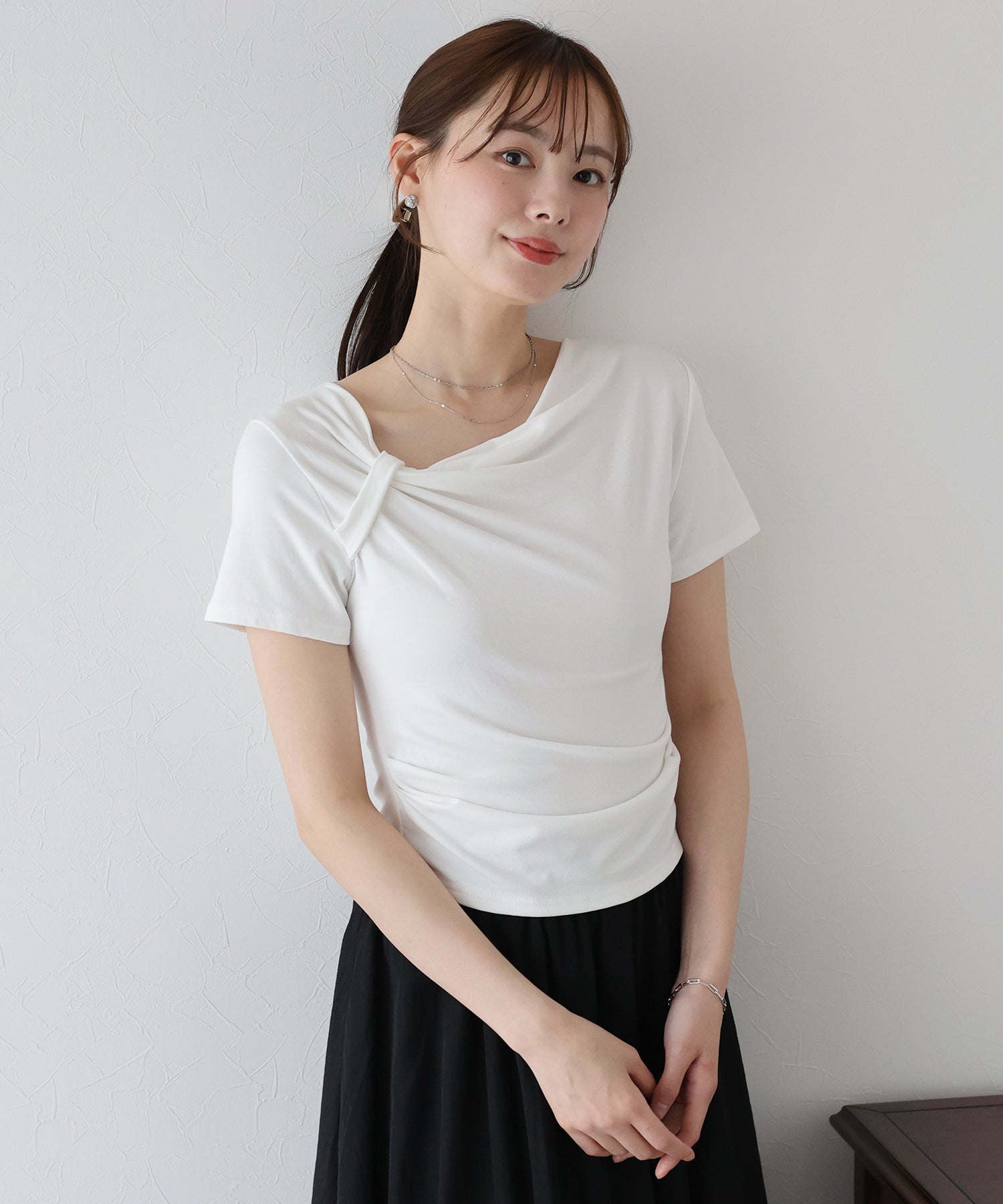 ブルーイースト BLUEEAST 半袖アシメドレープTシャツ （ブルー） ブルー