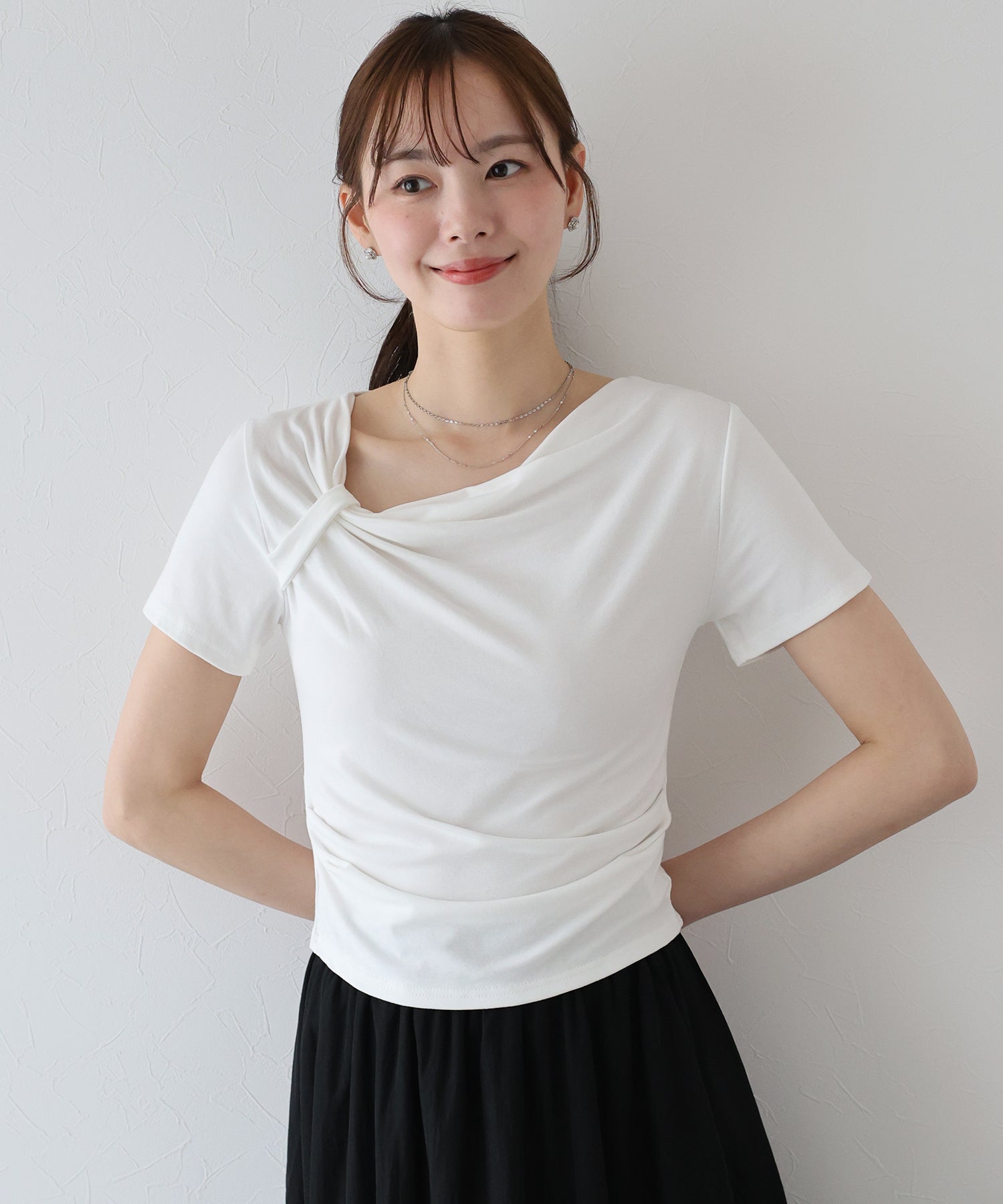 ブルーイースト BLUEEAST 半袖アシメドレープTシャツ （ブルー） ブルー