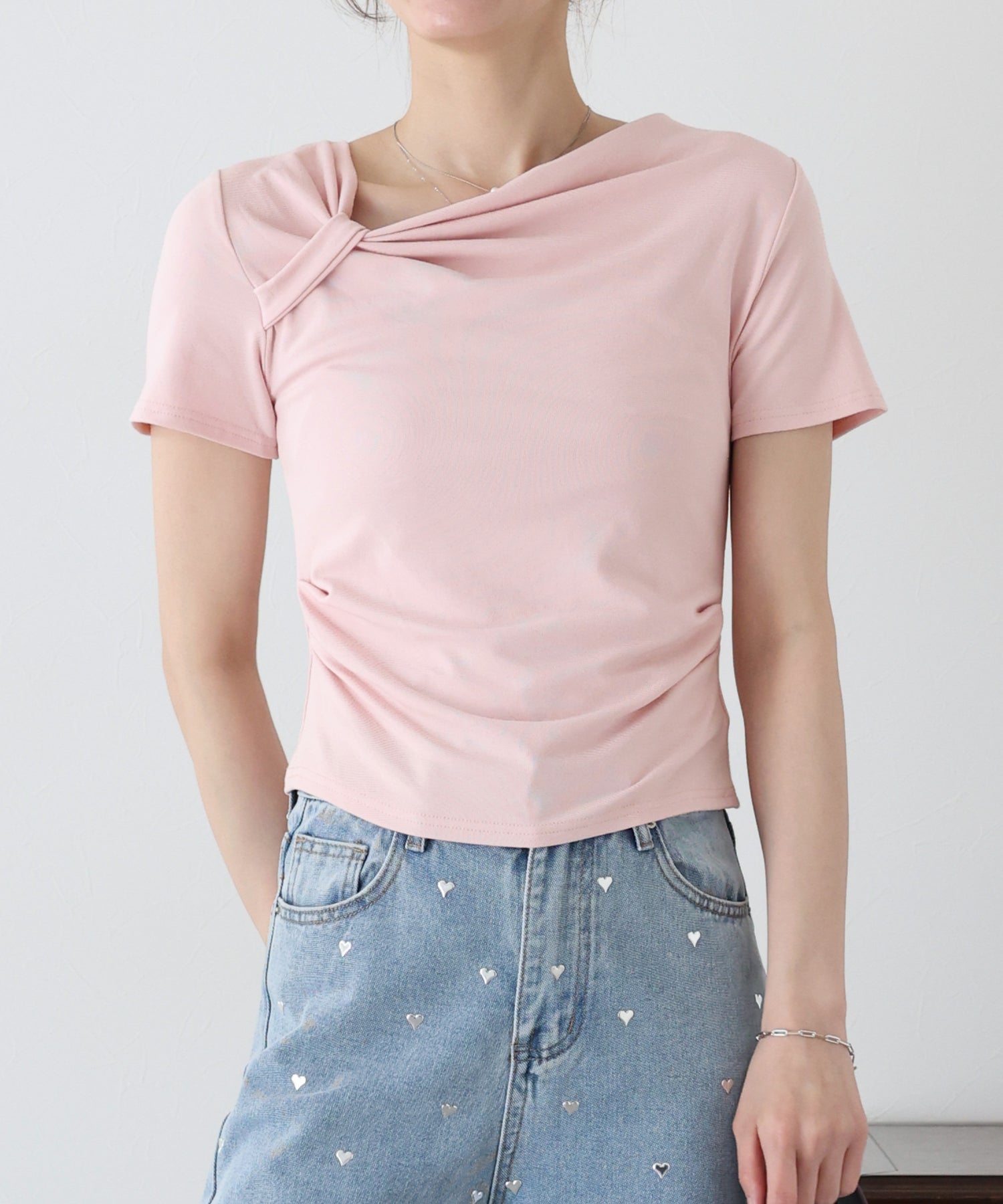 ブルーイースト BLUEEAST 半袖アシメドレープTシャツ （ブルー） ブルー