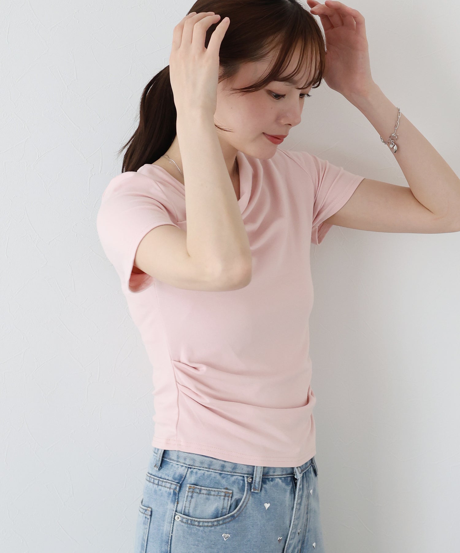 ブルーイースト BLUEEAST 半袖アシメドレープTシャツ （ブルー） ブルー