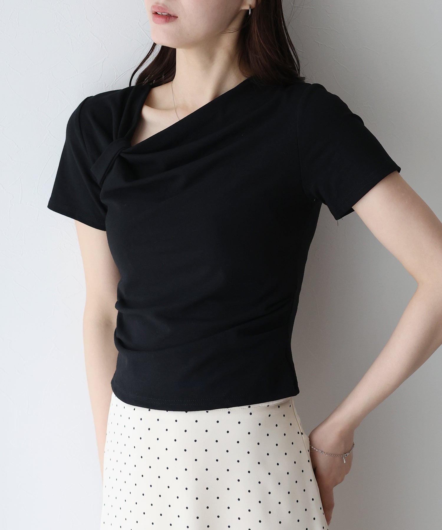 ブルーイースト BLUEEAST 半袖アシメドレープTシャツ （ブルー） ブルー