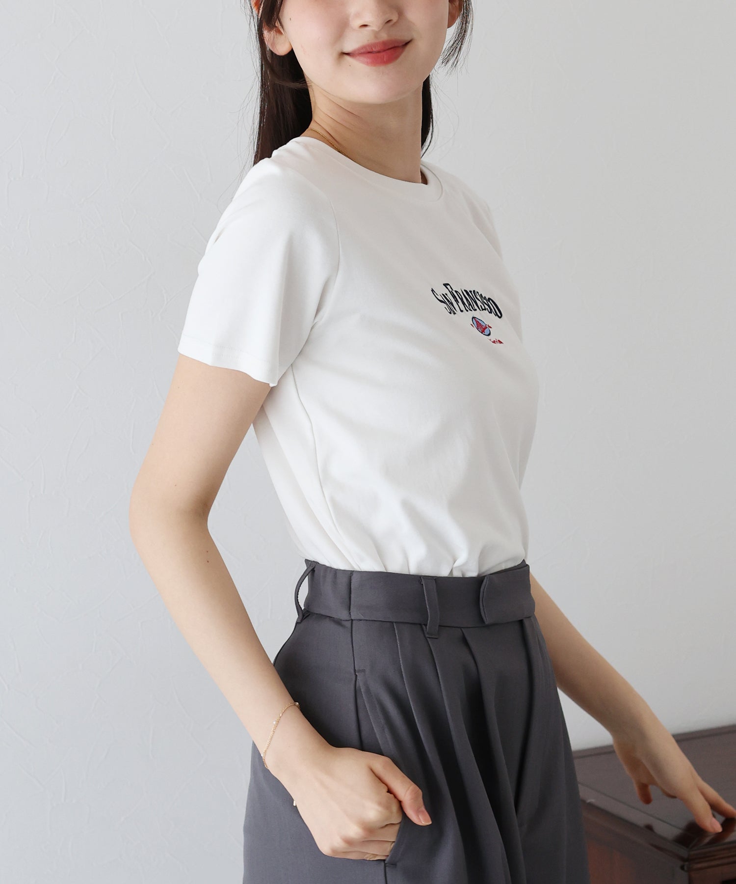 ブルーイースト BLUEEAST San Fransisco刺繍Tシャツ （グレー） グレー