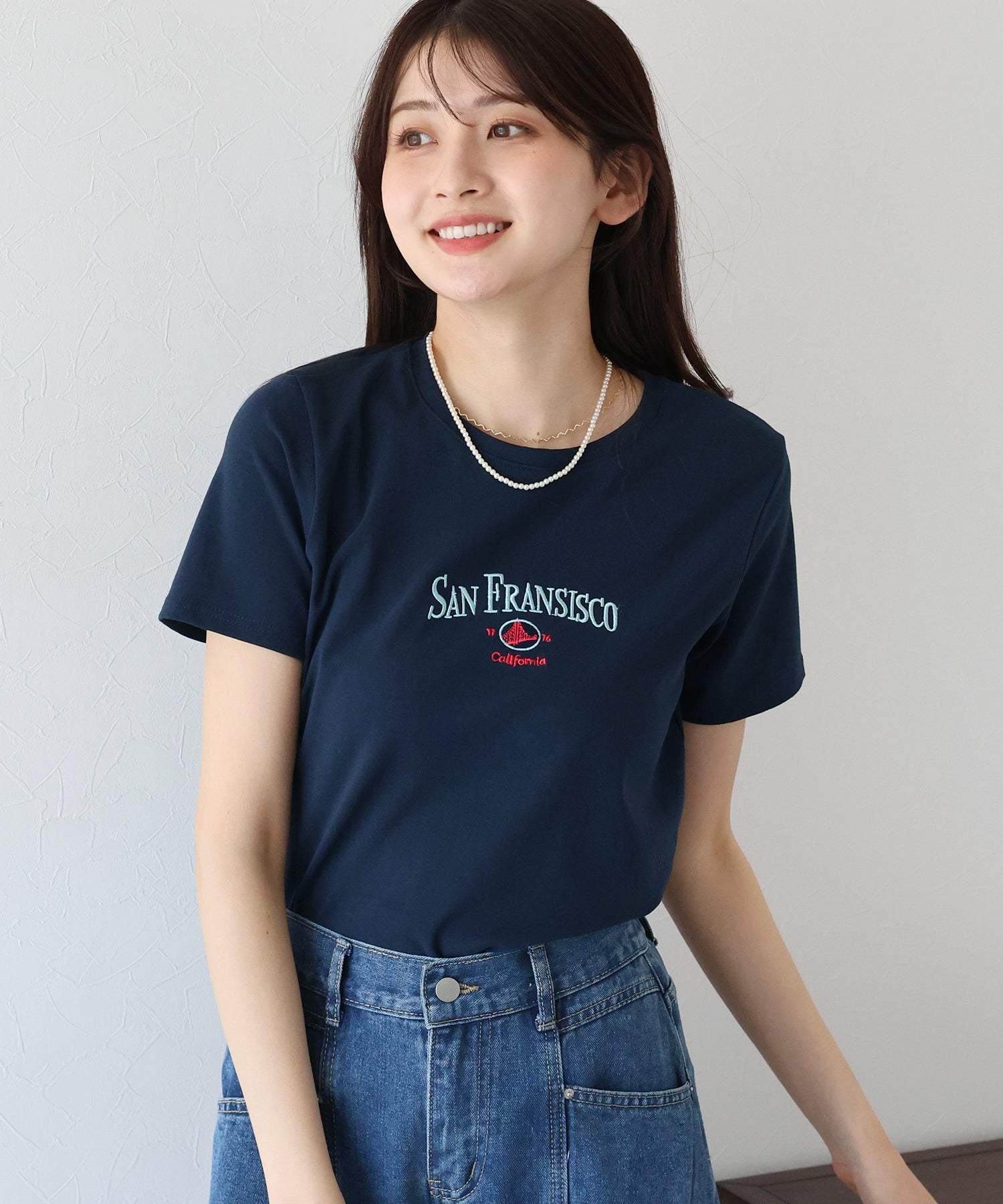 ブルーイースト BLUEEAST San Fransisco刺繍Tシャツ （グレー） グレー