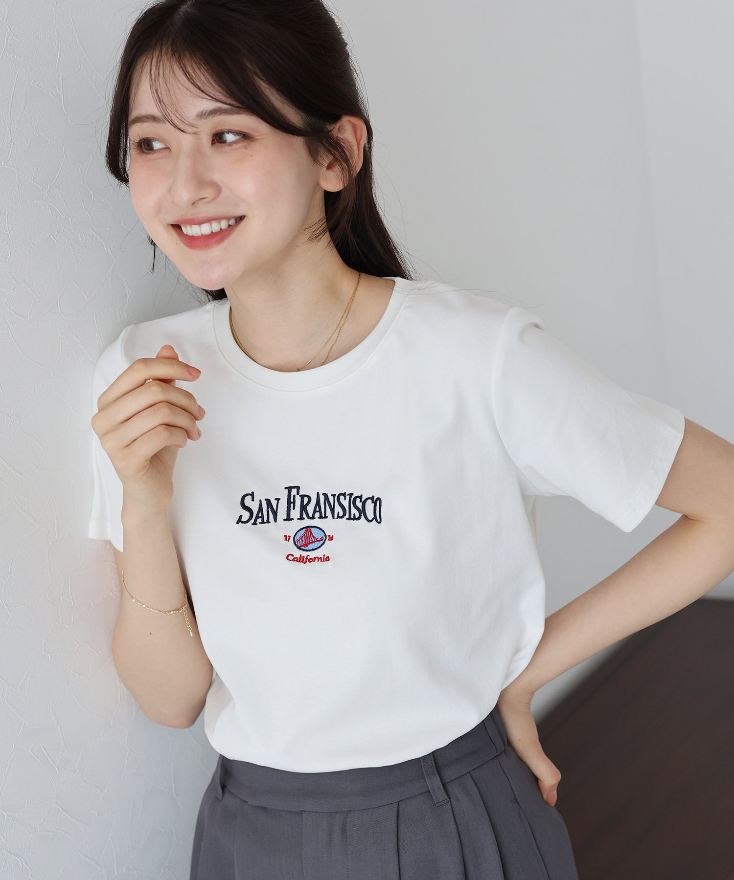 ブルーイースト BLUEEAST San Fransisco刺繍Tシャツ （ホワイト） ホワイト