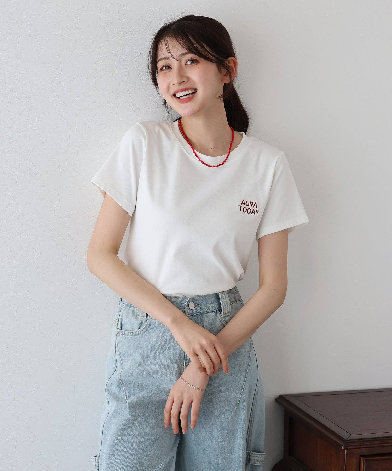 ブルーイースト BLUEEAST ワンポイントロゴ刺繍Tシャツ （ライトグレー） ライトグレー