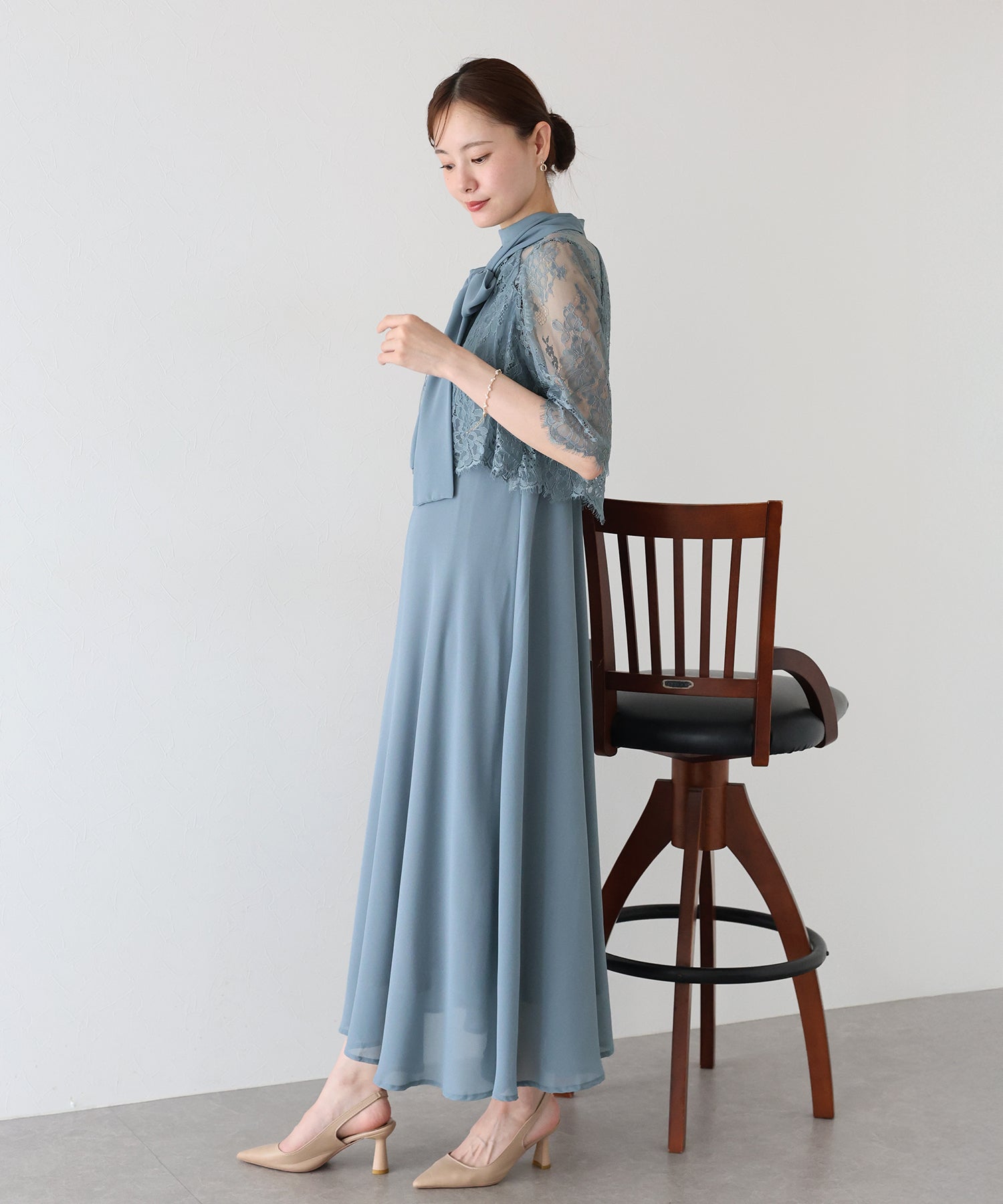 ブルーイースト BLUEEAST ケープドッキングドレス （ブルーグレー） ブルーグレー