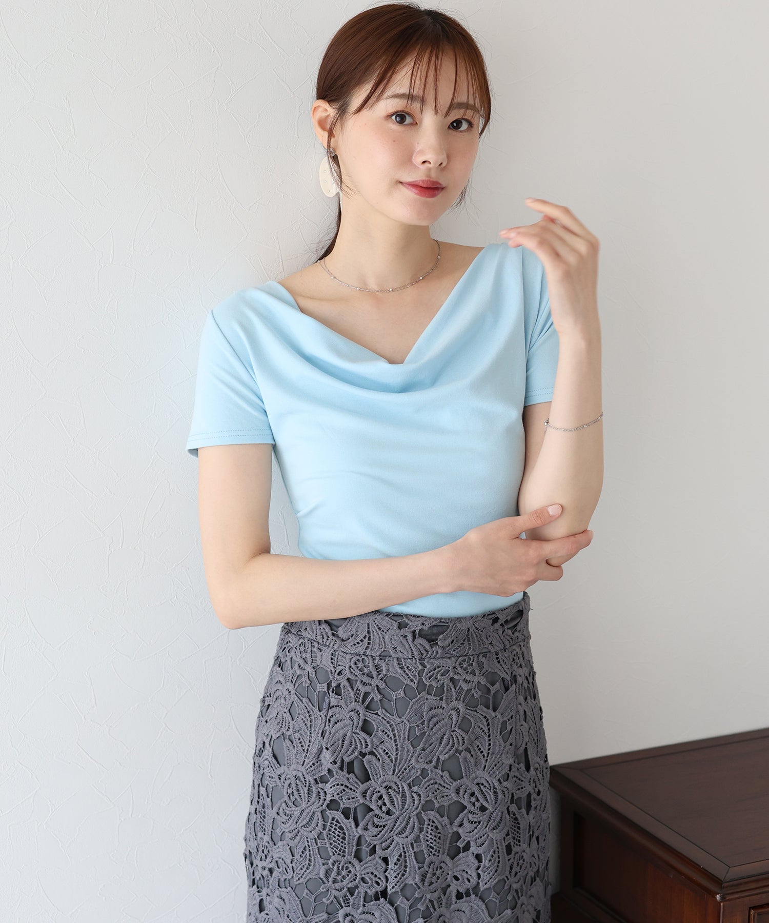 ブルーイースト BLUEEAST 半袖ドレープTシャツ （ブルー） ブルー