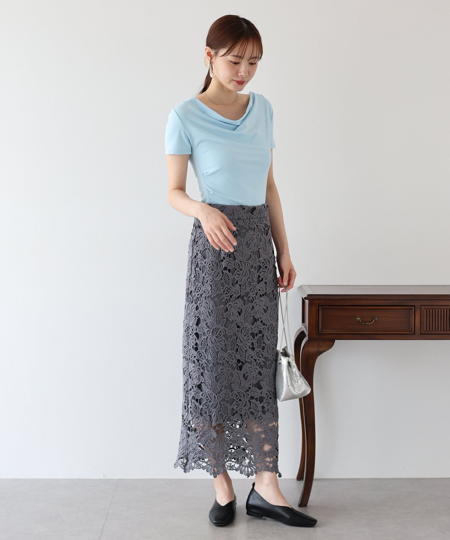 ブルーイースト BLUEEAST 半袖ドレープTシャツ （ブルー） ブルー