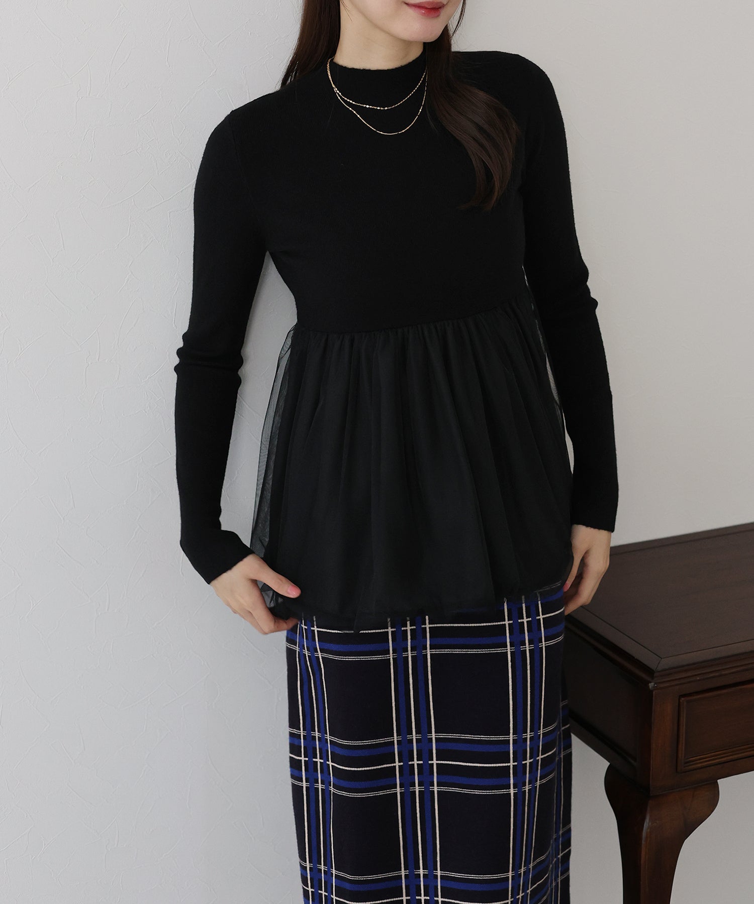 ブルーイースト BLUEEAST バルーンチュールドッキングニット （ブラック） ブラック