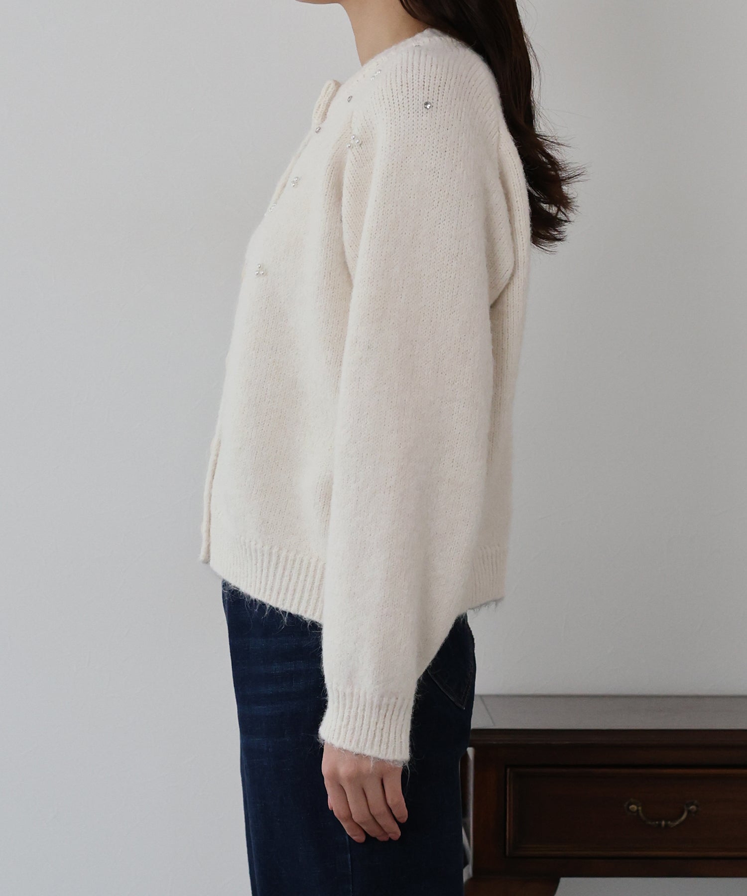 ブルーイースト BLUEEAST パールビジューニットカーディガン （ブラック） ブラック