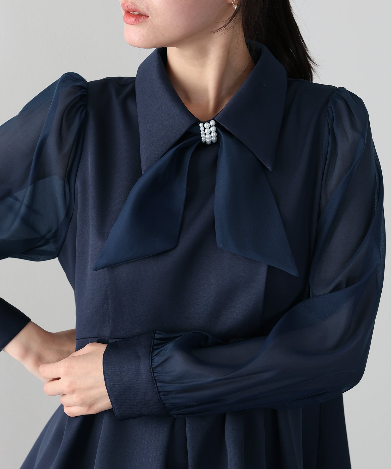 ブルーイースト BLUEEAST パールモチーフペプラムブラウス＆パンツセット 卒業式 入学式 結婚式 成人式 二次会 同窓会 セレモニー （ブラック） ブラック