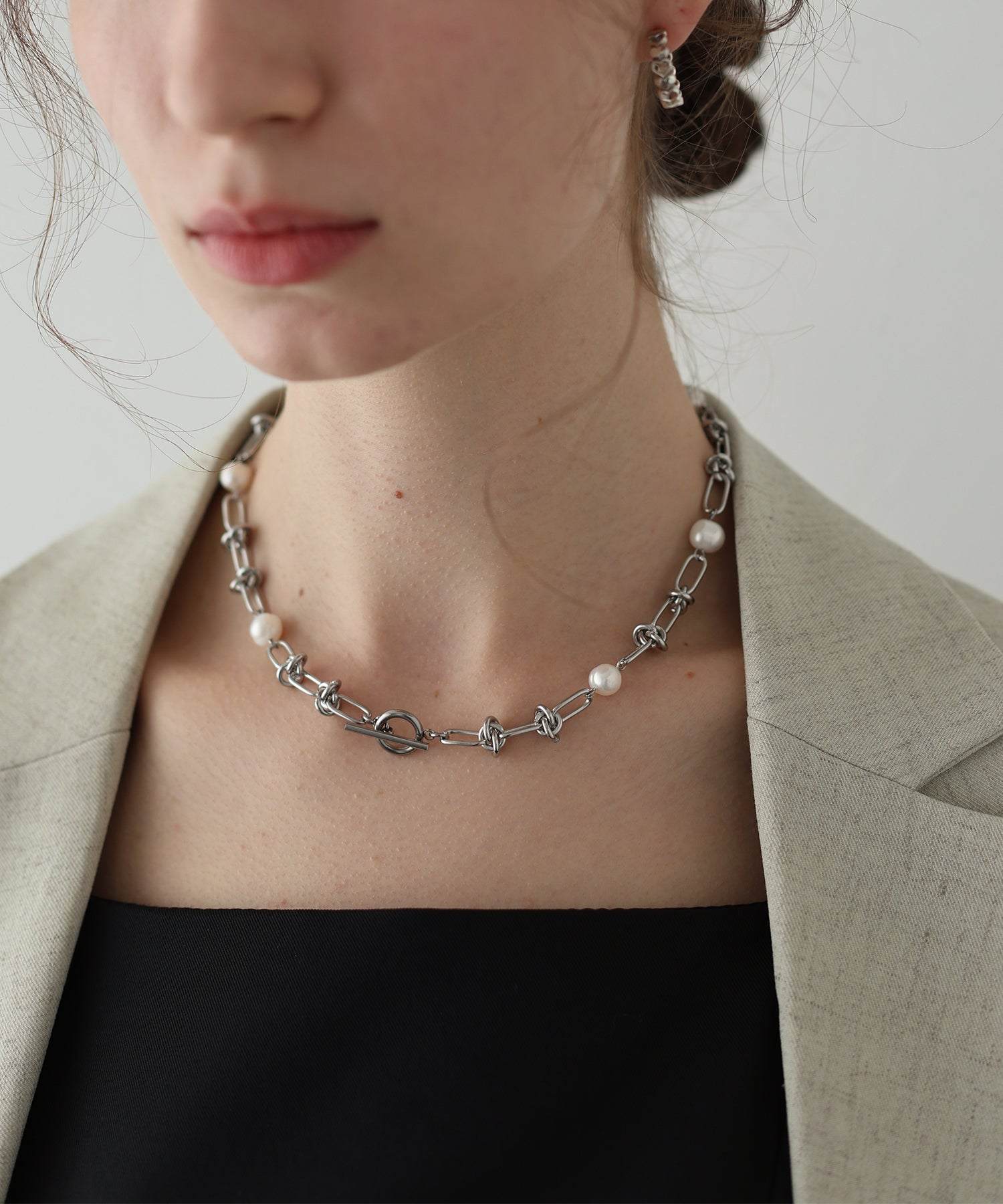 ジェーバイブルー J by blue バロックパールチェーンネックレス / サージカルステンレス （ゴールド） ゴールド