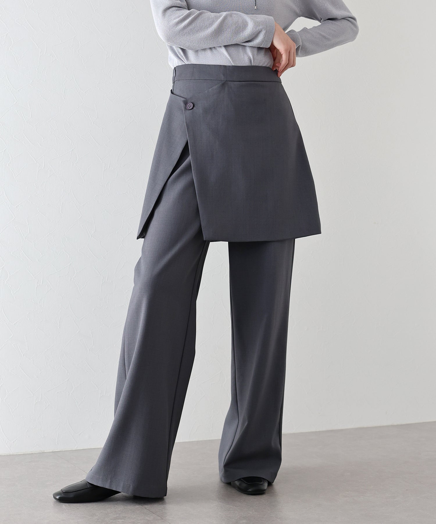J by blue layered wrap skirt pants