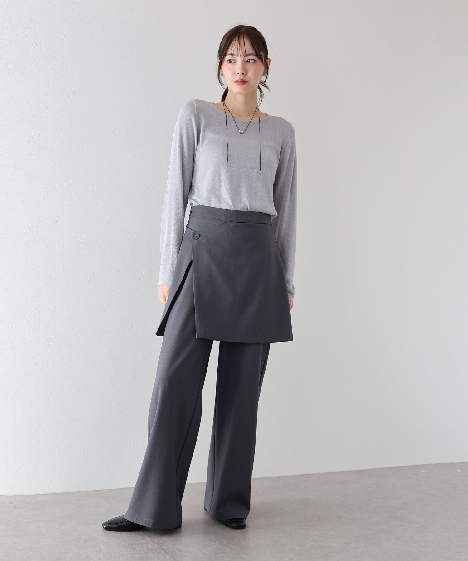 J by blue layered wrap skirt pants