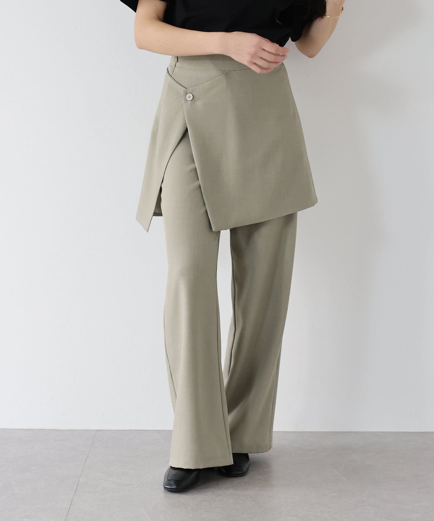 J by blue layered wrap skirt pants
