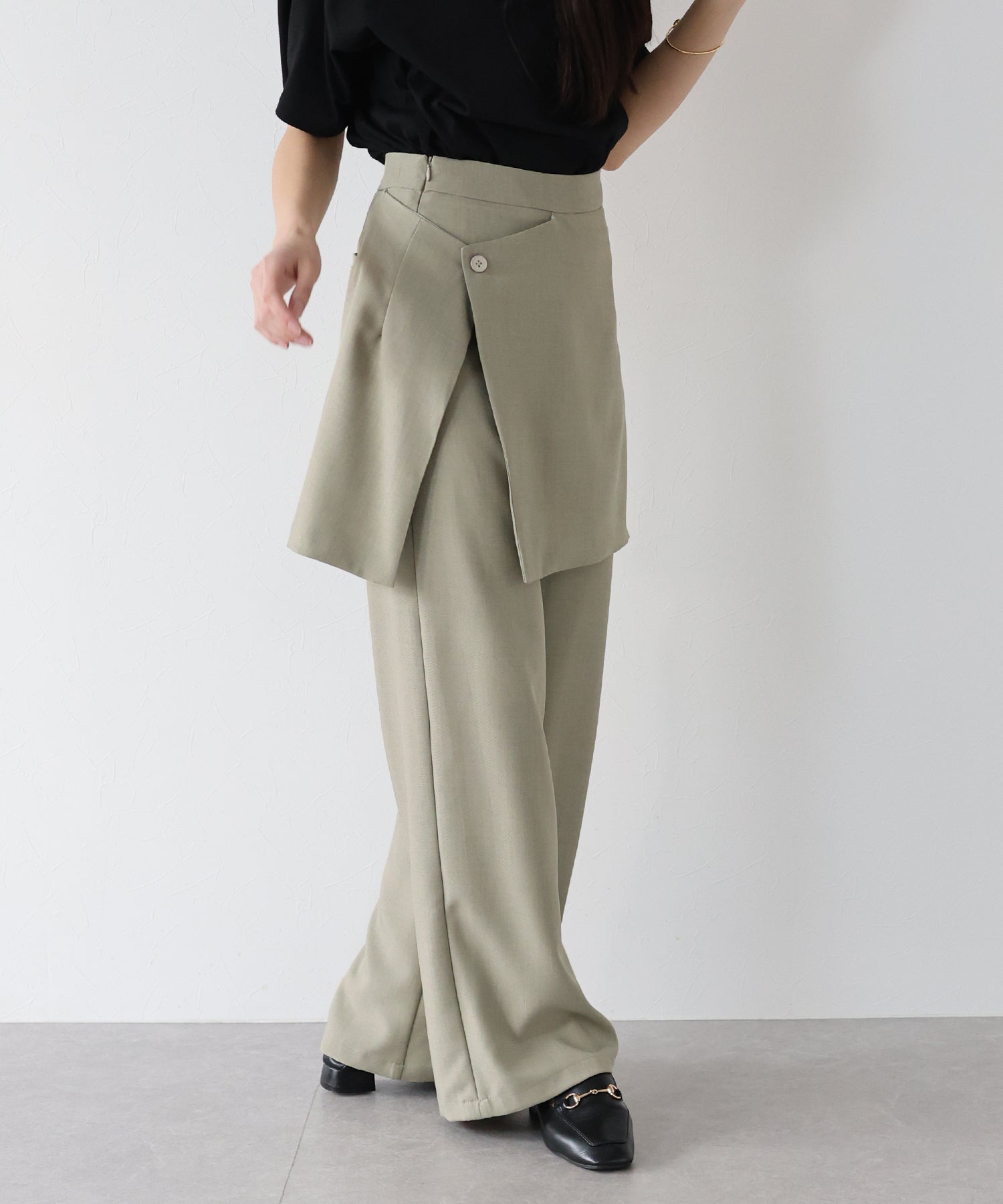 J by blue layered wrap skirt pants