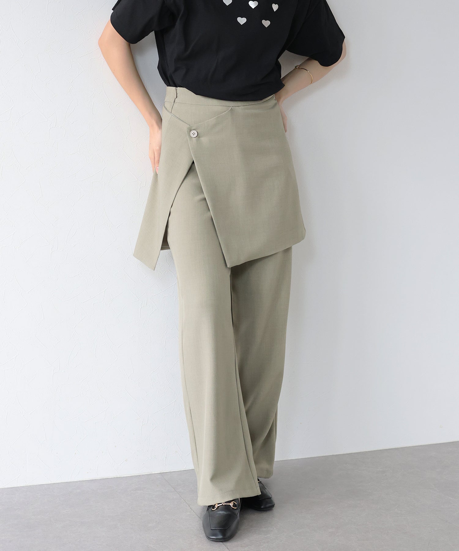 J by blue layered wrap skirt pants