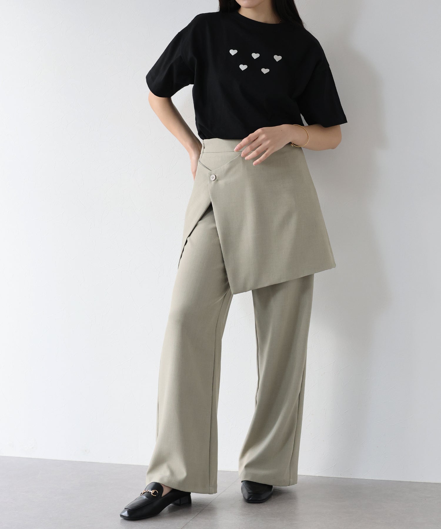 J by blue layered wrap skirt pants