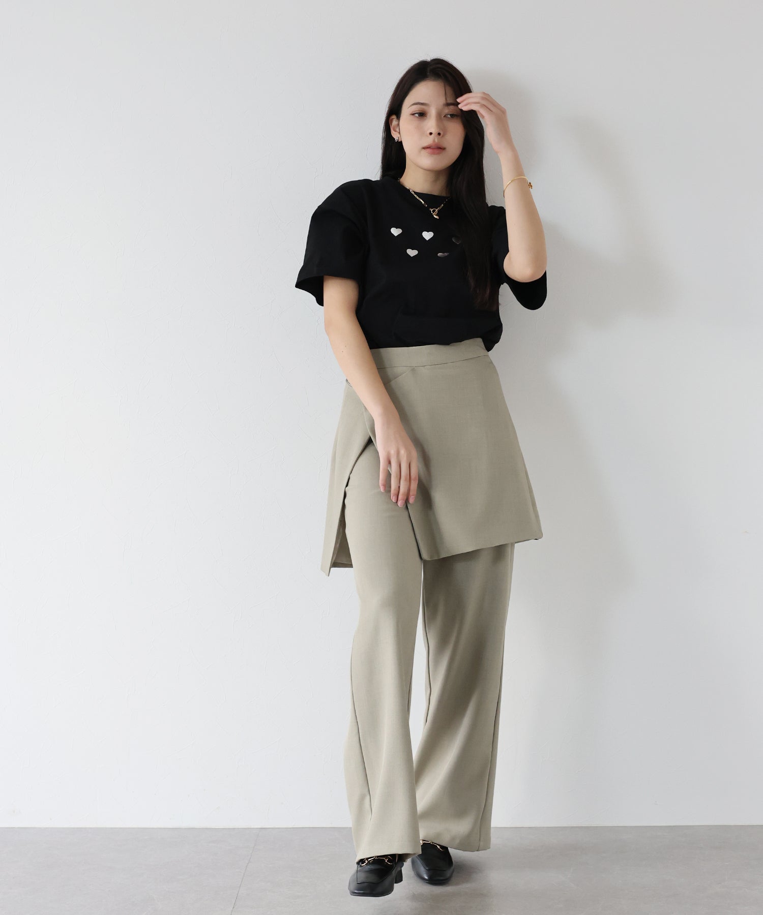 J by blue layered wrap skirt pants