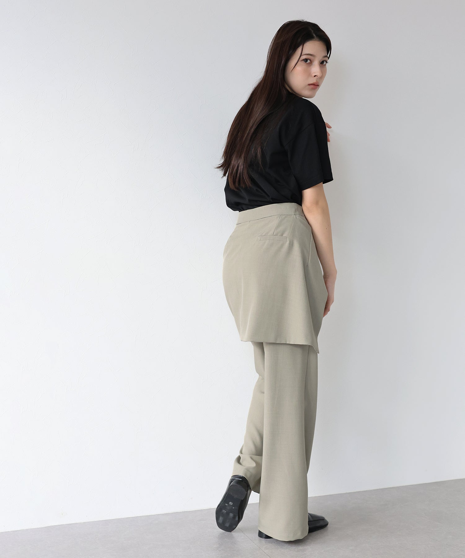 J by blue layered wrap skirt pants