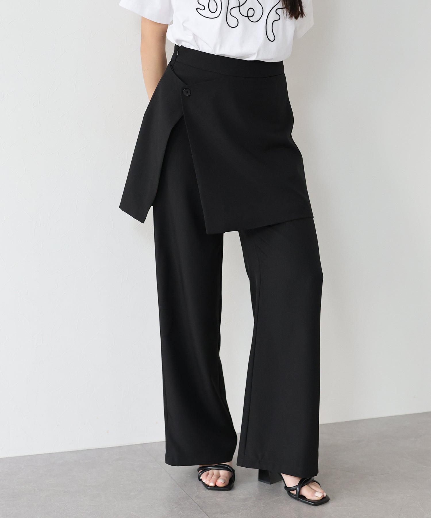 J by blue layered wrap skirt pants
