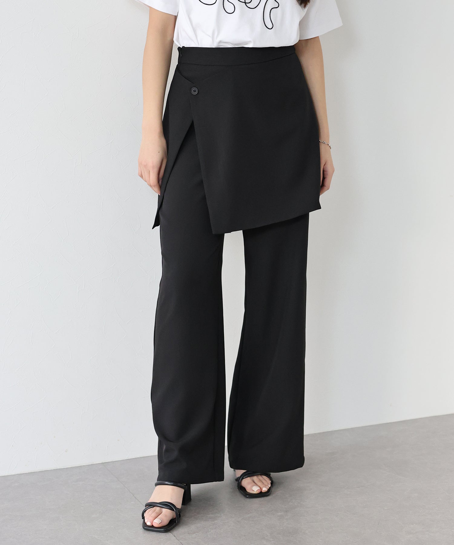 J by blue layered wrap skirt pants