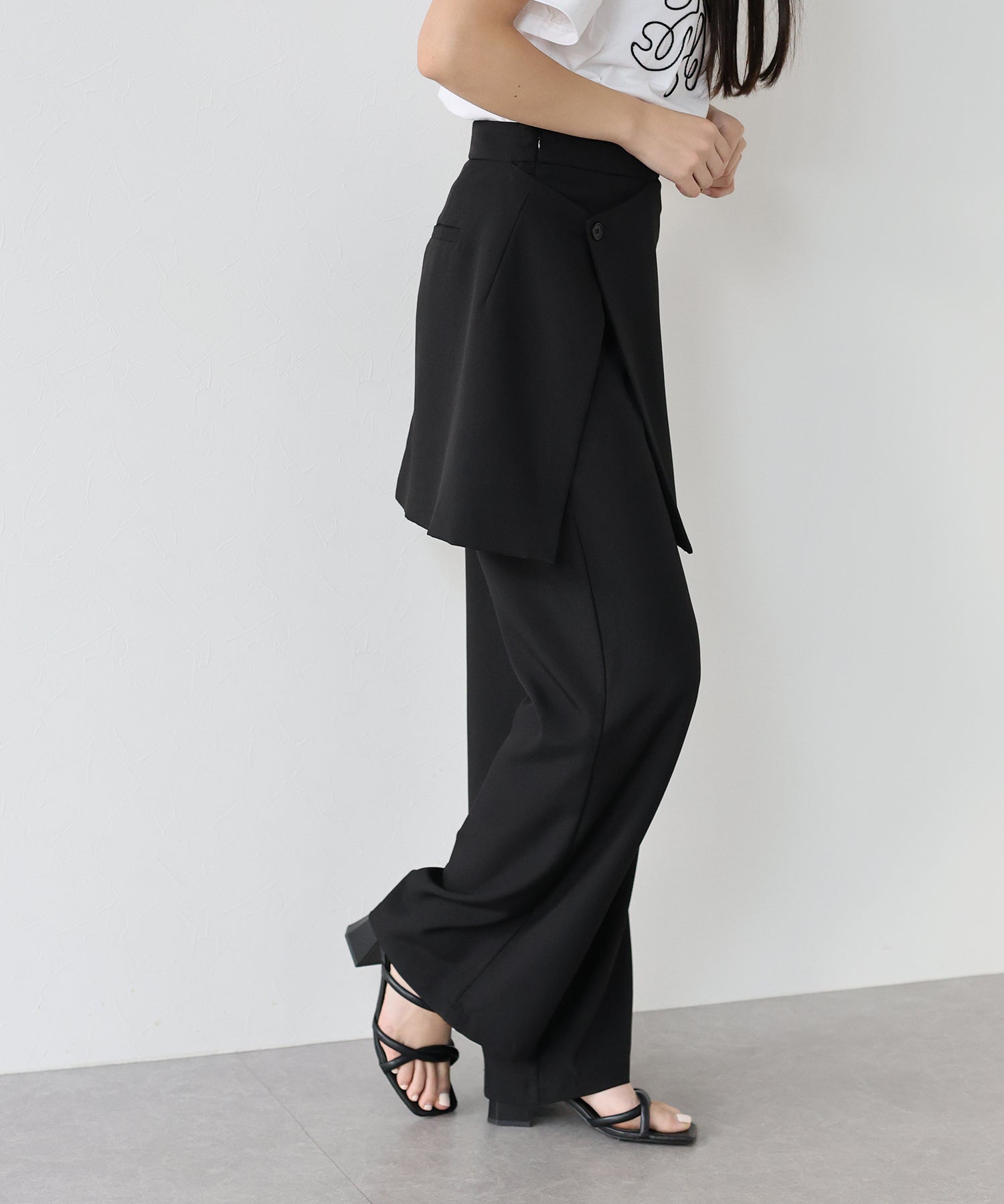 J by blue layered wrap skirt pants