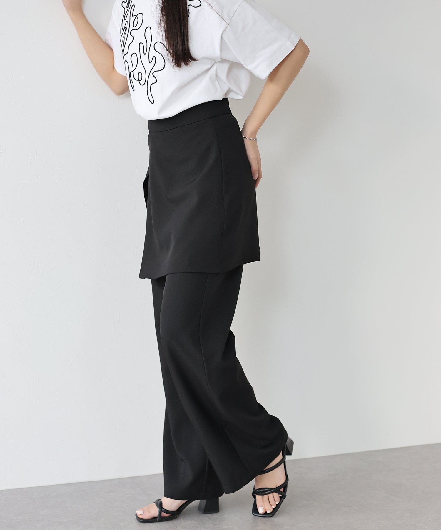 J by blue layered wrap skirt pants
