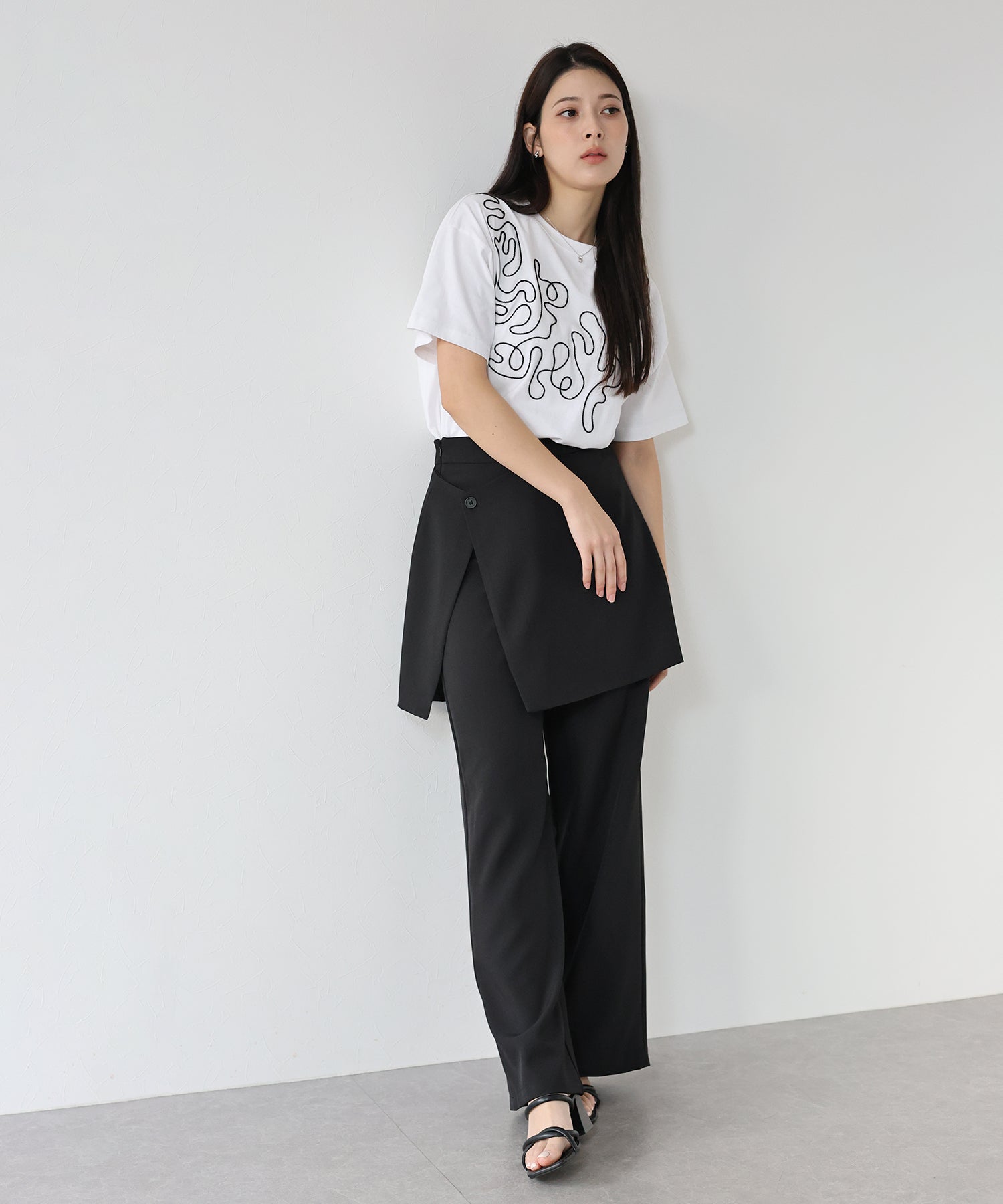 J by blue layered wrap skirt pants