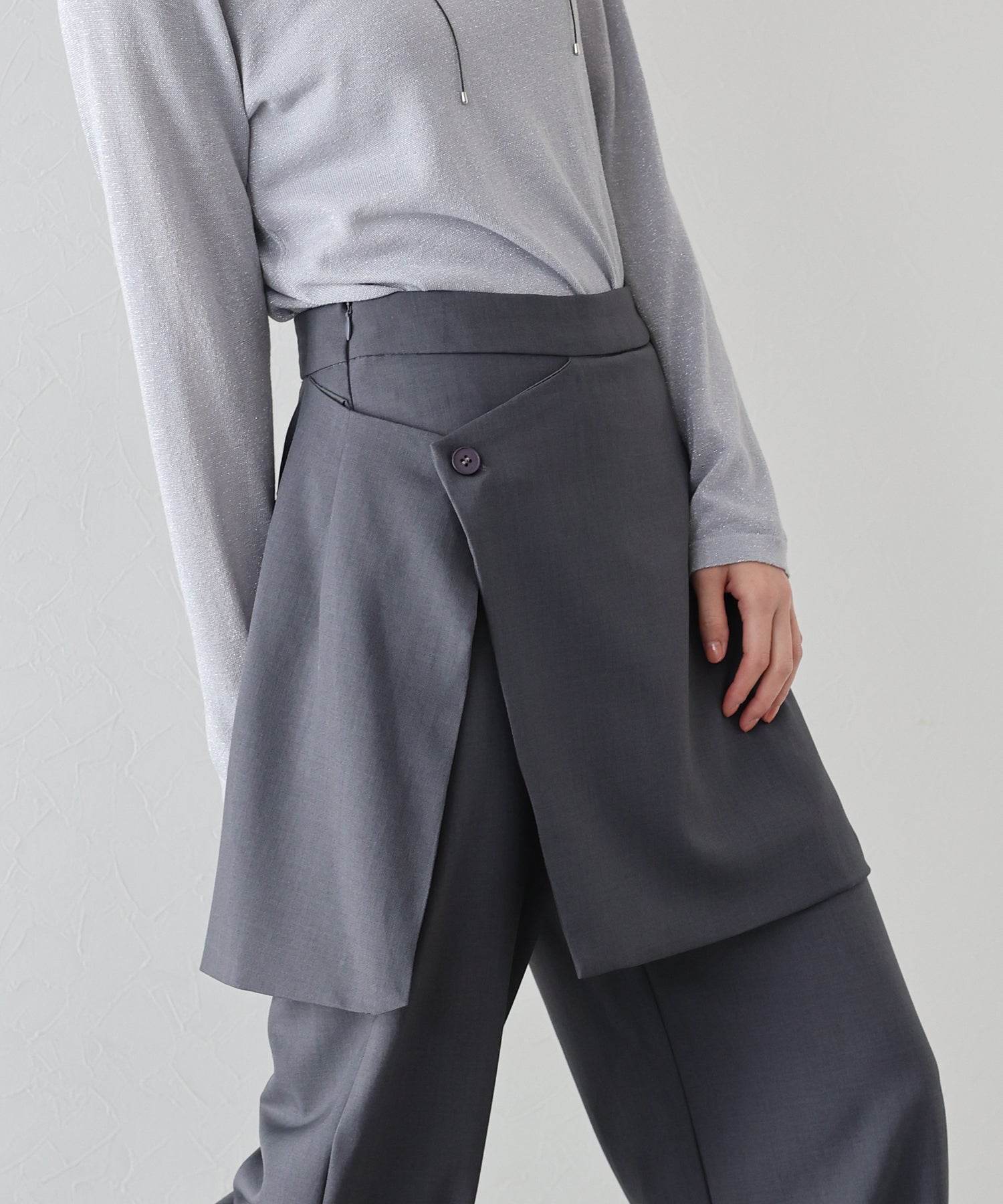 J by blue layered wrap skirt pants