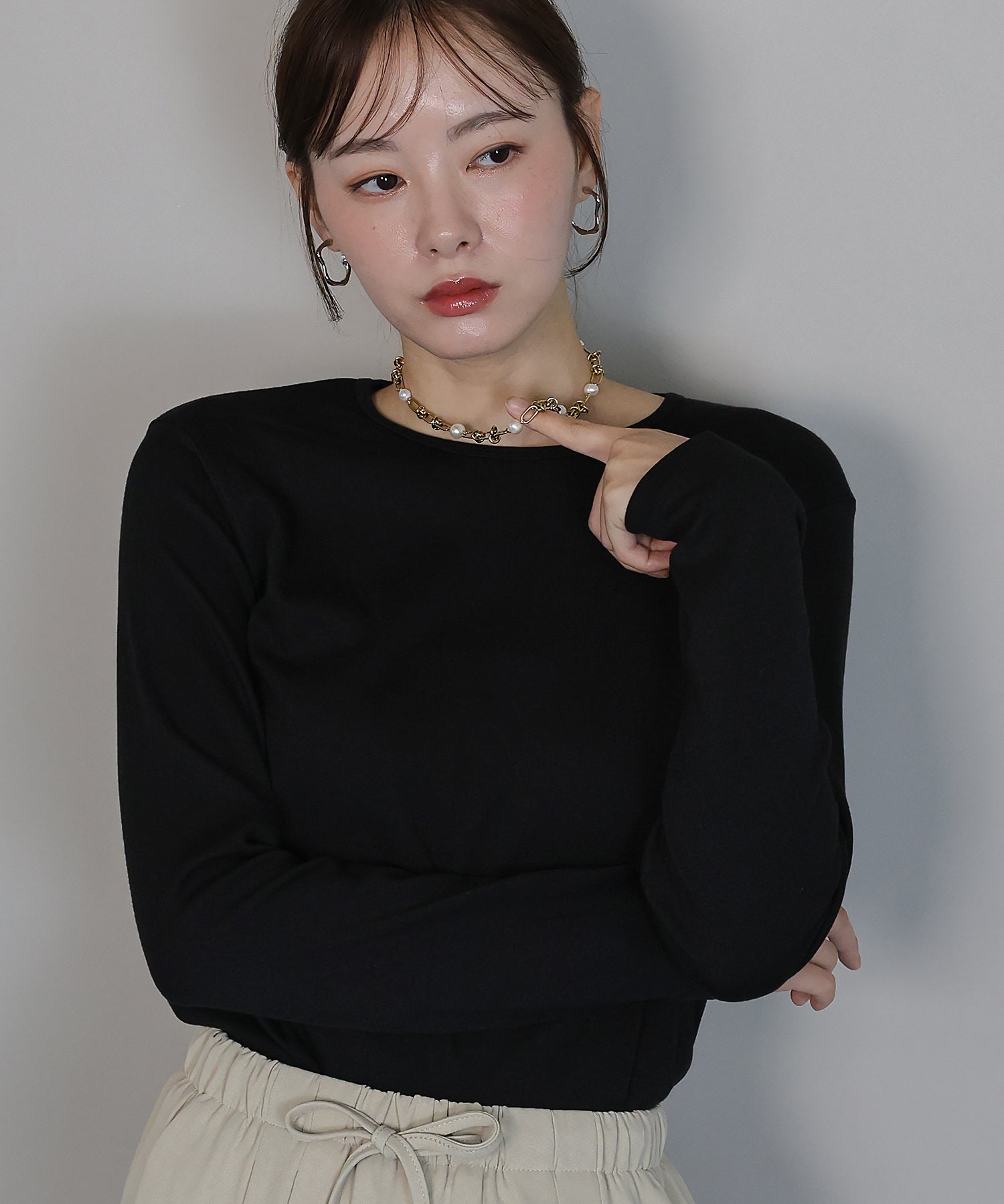 ジェーバイブルー J by blue クルーネックTシャツ （アイボリー） アイボリー