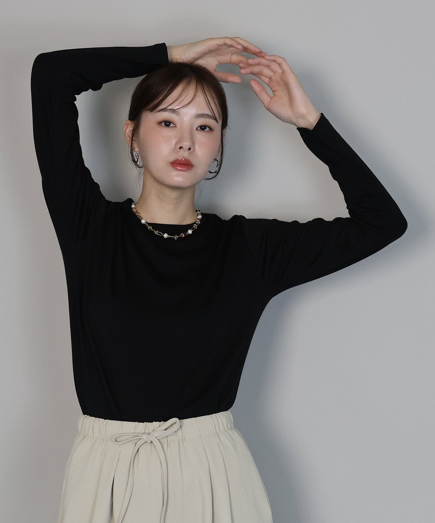 ジェーバイブルー J by blue クルーネックTシャツ （アイボリー） アイボリー