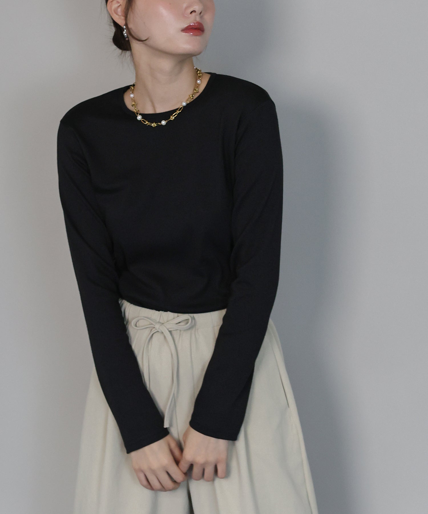 ジェーバイブルー J by blue クルーネックTシャツ （アイボリー） アイボリー