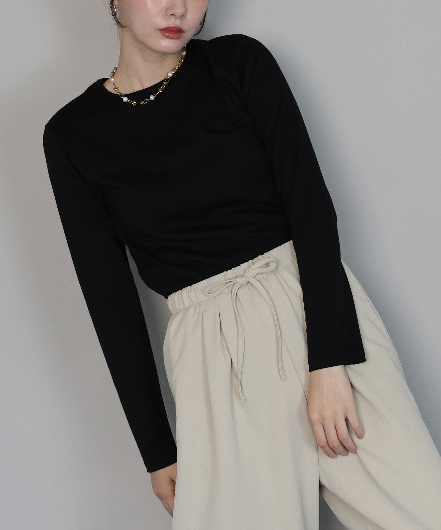 ジェーバイブルー J by blue クルーネックTシャツ （アイボリー） アイボリー