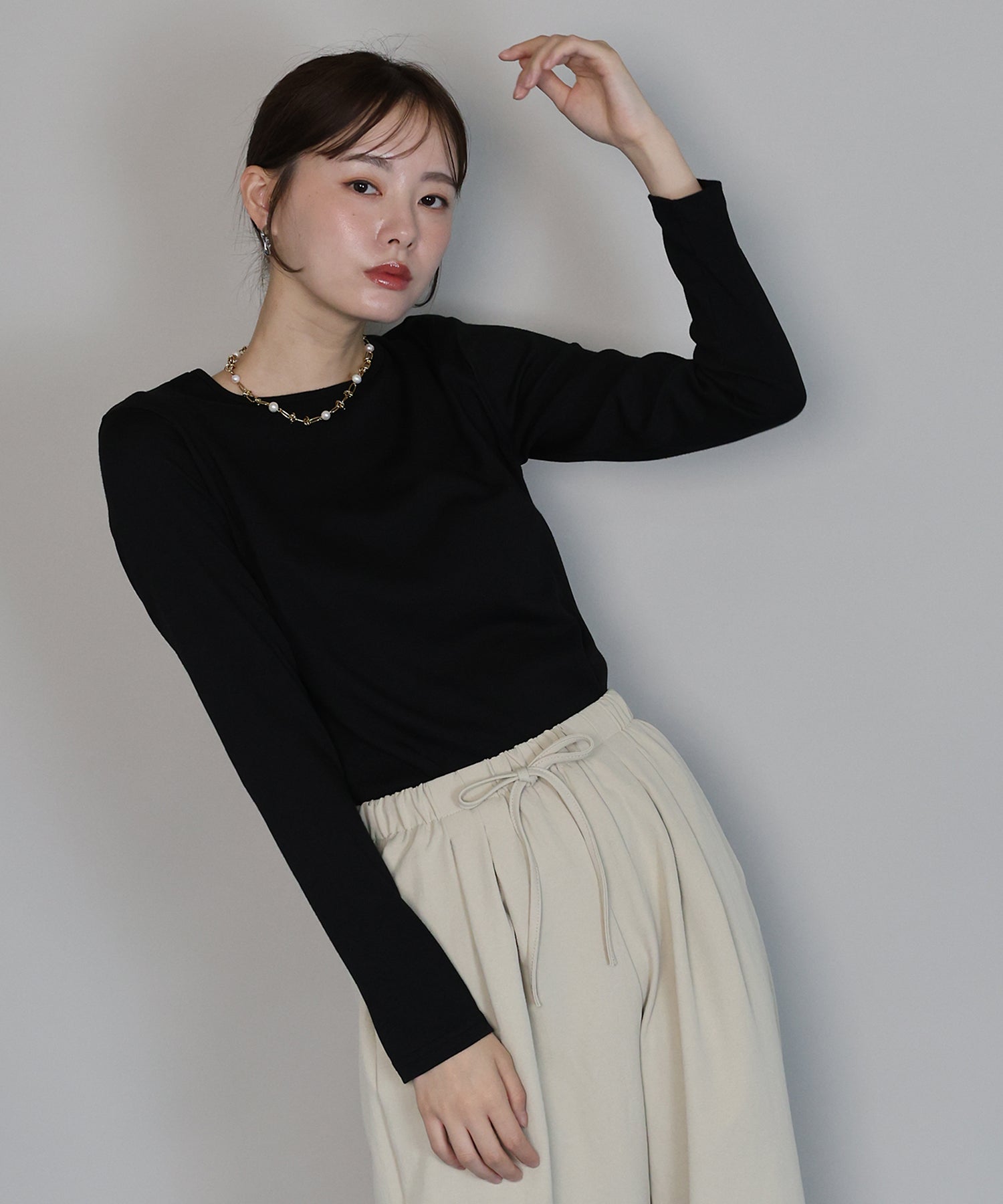 ジェーバイブルー J by blue クルーネックTシャツ （アイボリー） アイボリー