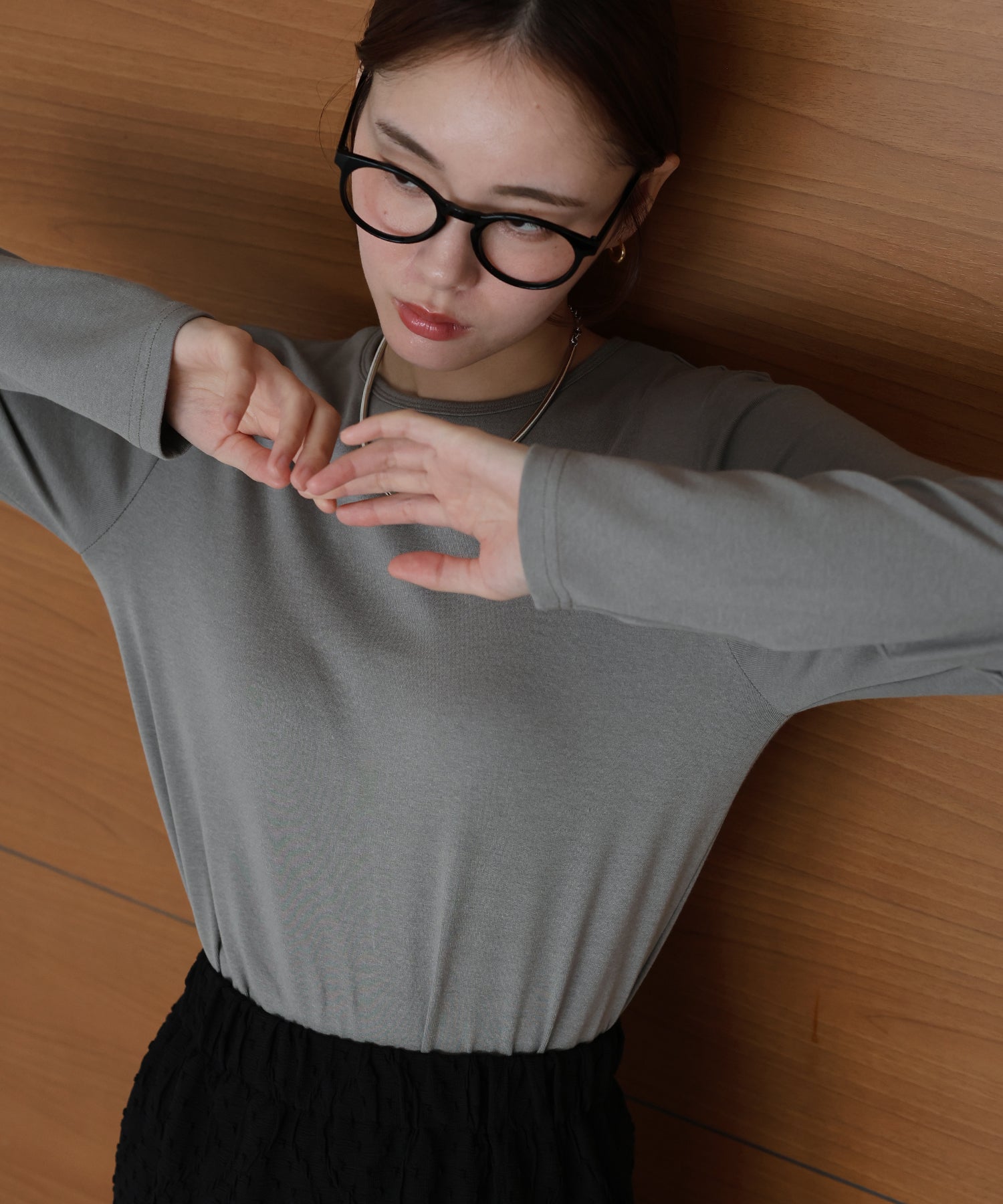 ジェーバイブルー J by blue クルーネックTシャツ （アイボリー） アイボリー