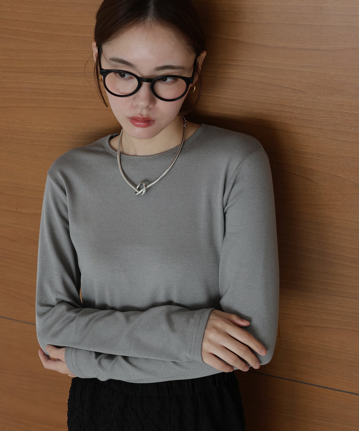 ジェーバイブルー J by blue クルーネックTシャツ （アイボリー） アイボリー