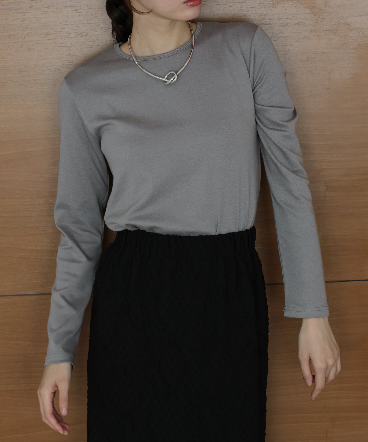 ジェーバイブルー J by blue クルーネックTシャツ （アイボリー） アイボリー