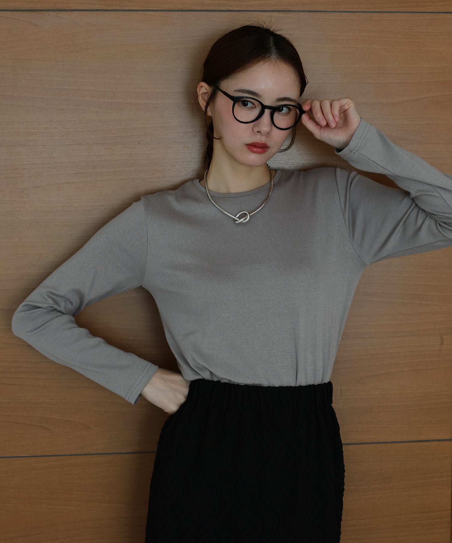 ジェーバイブルー J by blue クルーネックTシャツ （アイボリー） アイボリー