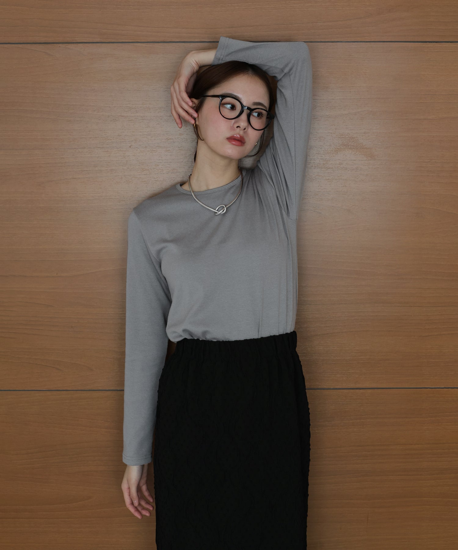 ジェーバイブルー J by blue クルーネックTシャツ （アイボリー） アイボリー