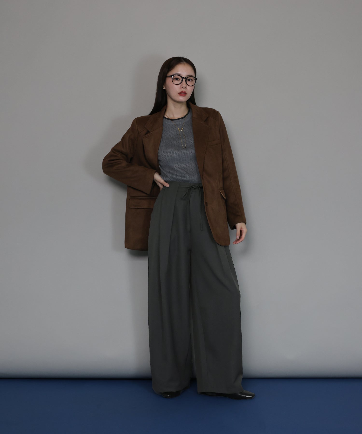 ジェーバイブルー J by blue タックワイドパンツ （ブラック） ブラック