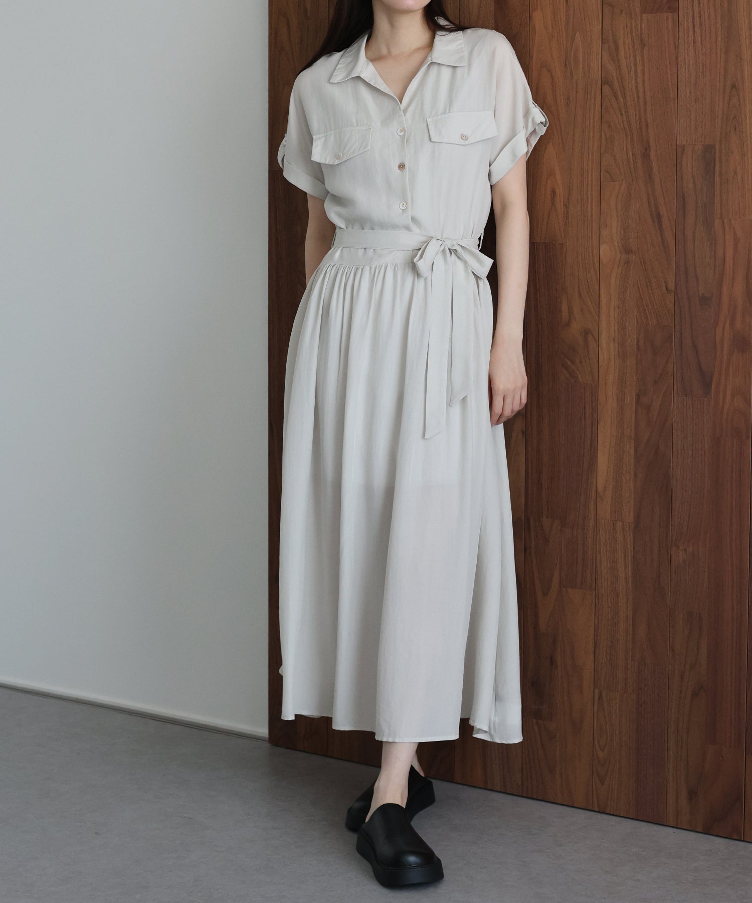 ジェーバイブルー J by blue スキッパーネックシャツワンピース （ネイビー） ネイビー