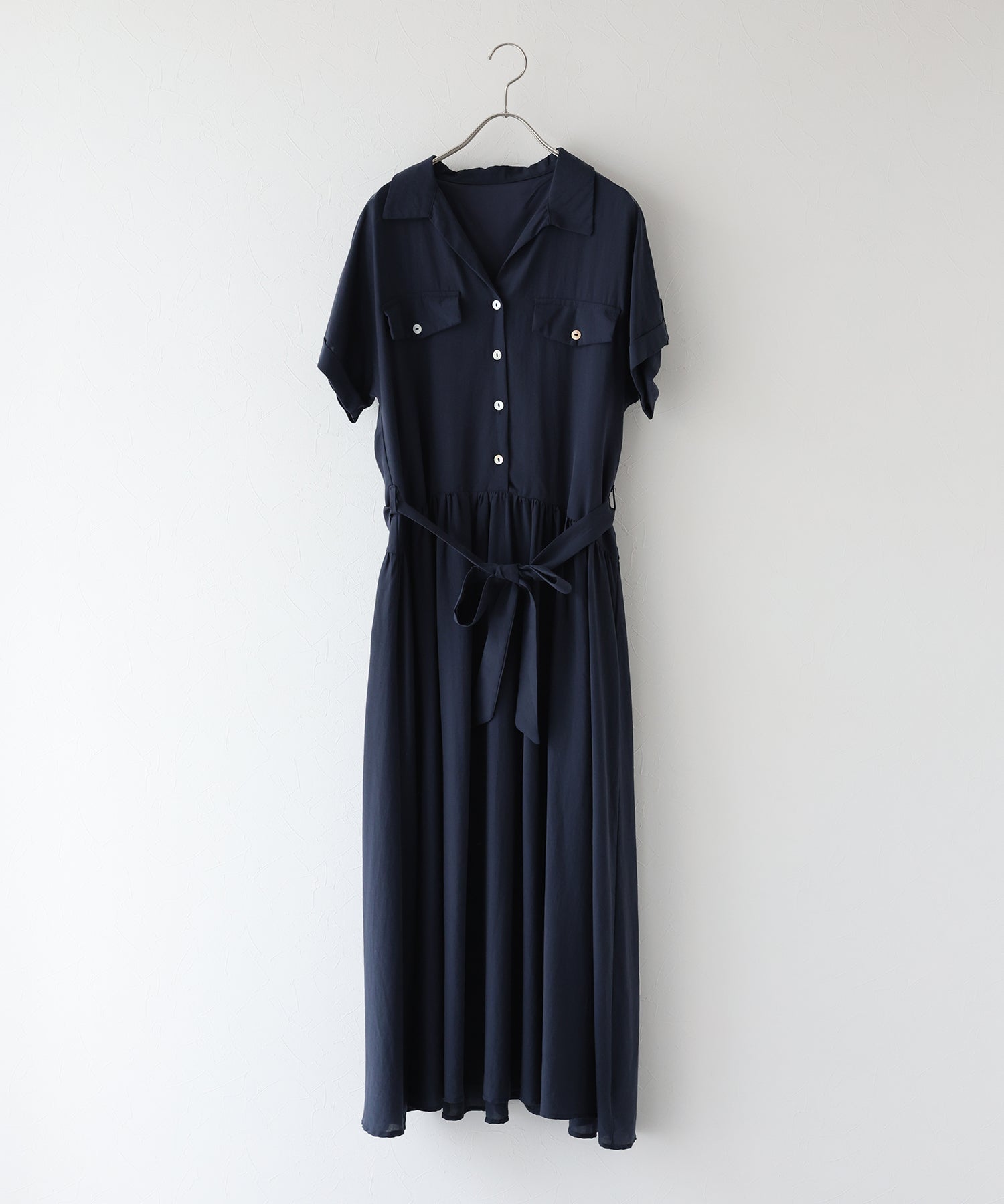 ジェーバイブルー J by blue スキッパーネックシャツワンピース （ネイビー） ネイビー