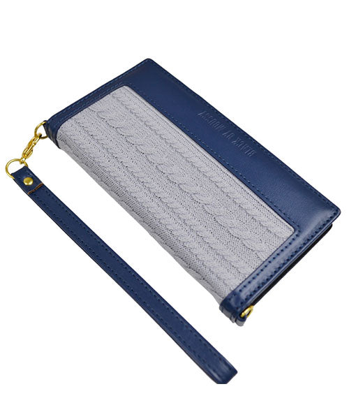 BLACK BY MOUSSY iPhone SE3 Case Wallet Type iPhone SE2 iPhone 8 iPhone 7 Case BLACK BY MOUSSY Knit Wallet Case navy