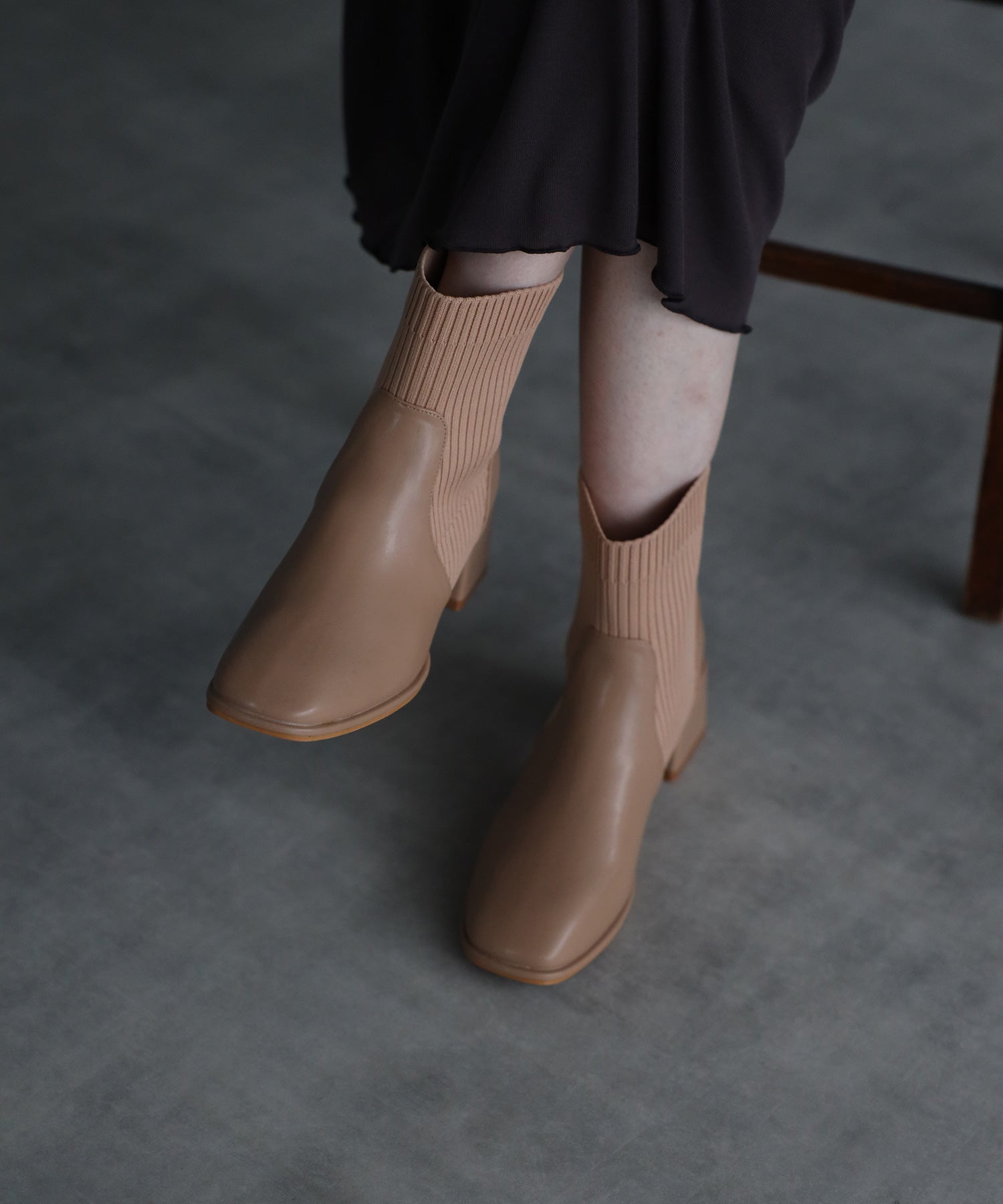 ボンジュールサガン BONJOUR SAGAN ソックスショートブーツ （beige） beige